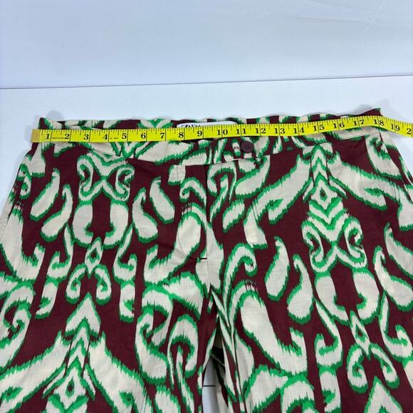 NWT Zara Green & Brown Light Weight Patterned Trousers Size XL F0110 - Picture 4 of 10